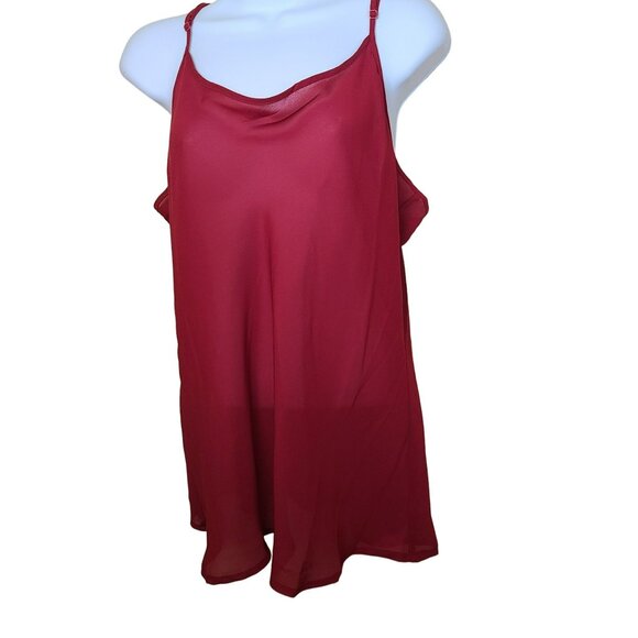 Soft Surroundings Womens L Paisley Tunic Dress Cami Red Blue Sheer Boho Peasant - Picture 2 of 13